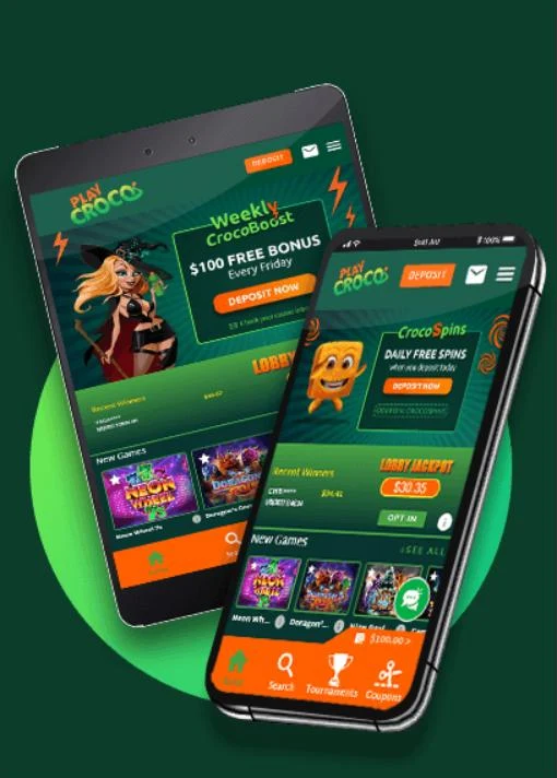 PlayCroco pokies on mobile and tablet